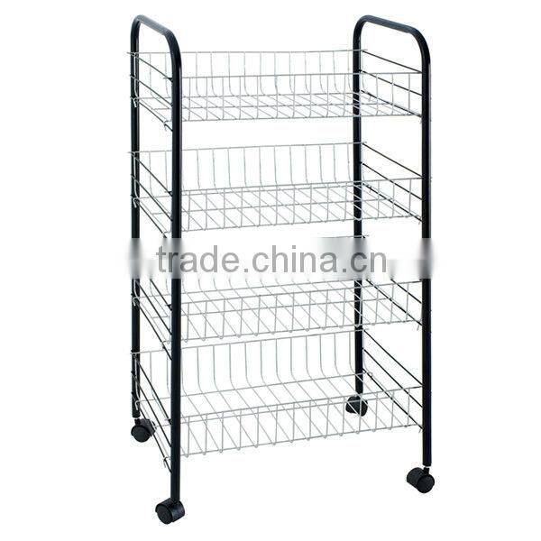 hot sell 4 Tier moving metal modern kitchen shelves