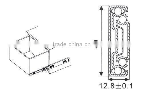 40mm Full extension side mounted ball bearing slides