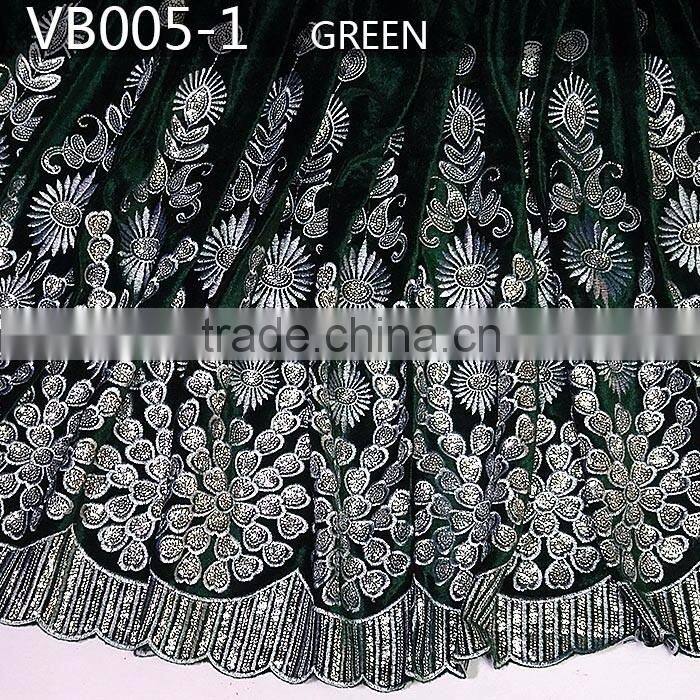 VB003-2 sequined velvet fabric african velvet wrappers with sequin