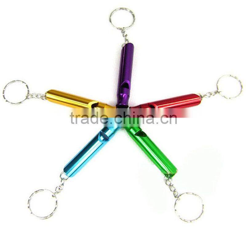 outdoor camping high DB survival emergency whistle with keyring