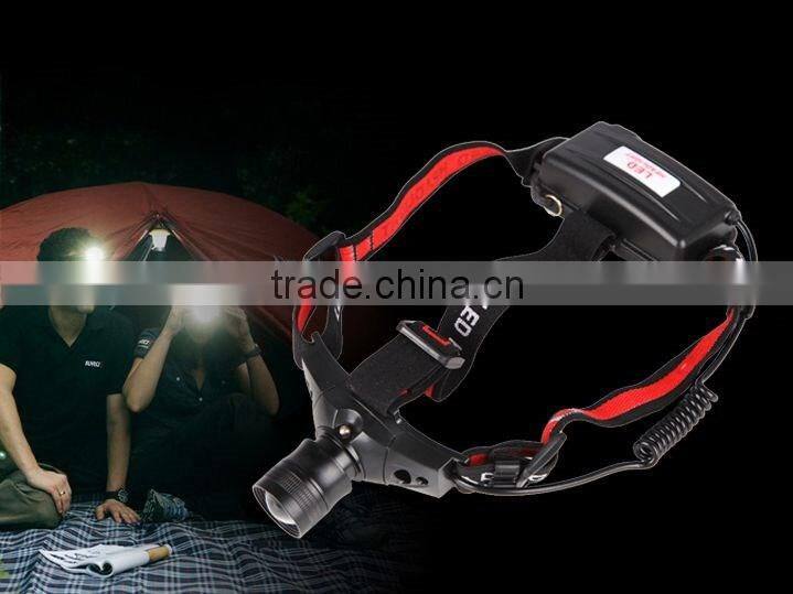 Hunting night fishing camping mini zoomable rechargeable LED headlight