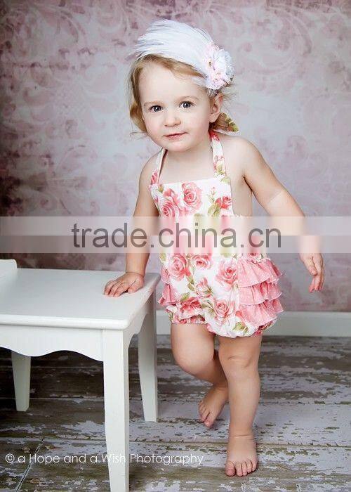 2015 Hot sale gingham seersucker Ruffle shirt for USA Children Blouses