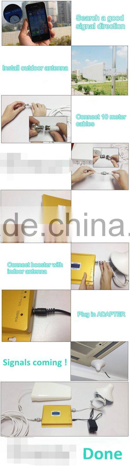 Triple band repeater full kit 3g 4g lte repeater , 900+2100+2600 booster for cell phone