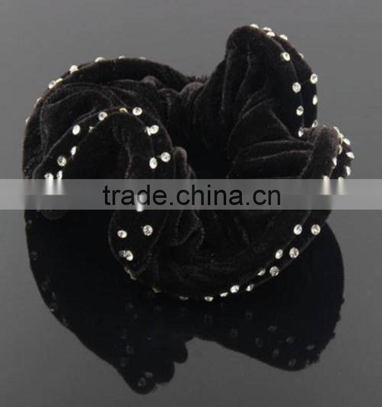 fancy Velvet rhinestone scrunchy Ponytail Holde hair fascinators wholesale price