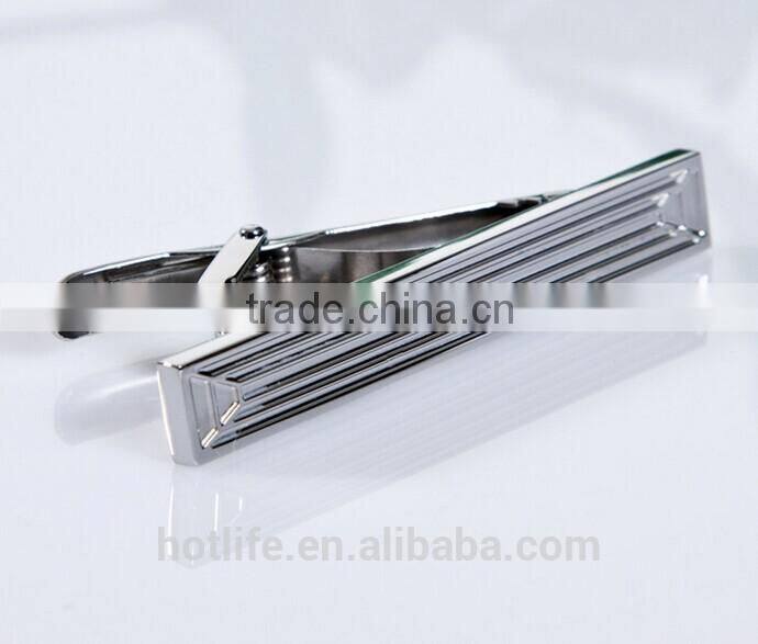 Men fashion jewelry high quality stripe blank tie clip/tie bar for business