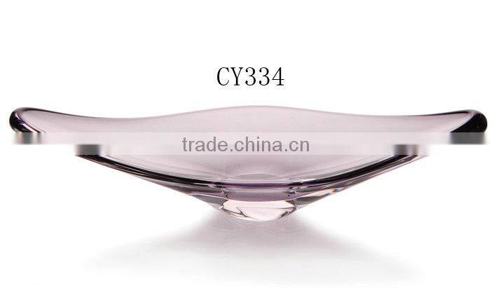 Clear Glass plate Fruit or Console Bowl-Outside Tear Drop Shapes