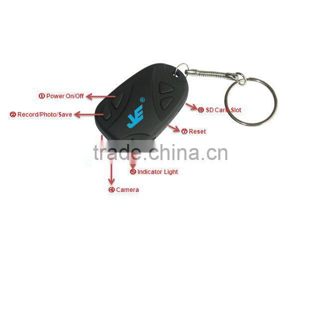 JVE-3109C 2014 Newest Smallest Hidden car key camera for taking evidence, investigation, video entertainment, key chain ect