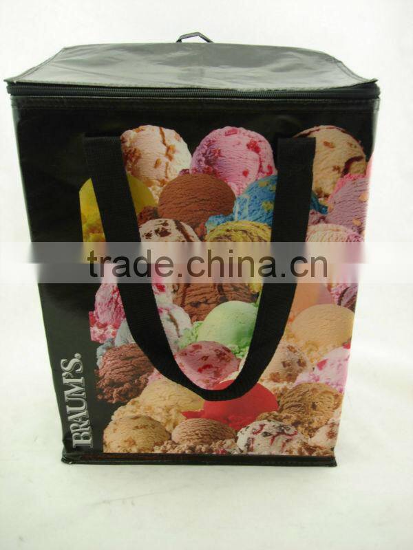 PP non woven recreational high quality insulated cooler bag with printing opp film laminated