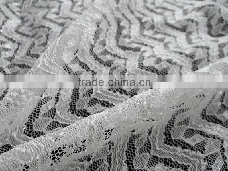 white fringe with bright yarn new style hot selling can make any color for bridal dressing nylon cotton lace fabric wholesale