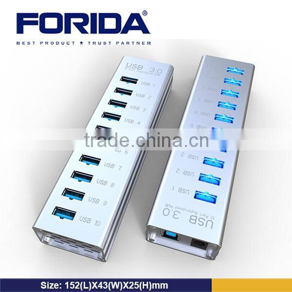 NEW Alumnium 10 ports USB 3.0 HUB