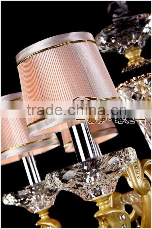 Golden Metal Frame Luxury Chandelier Lighting For Hotel Decoration MD8761-12+6