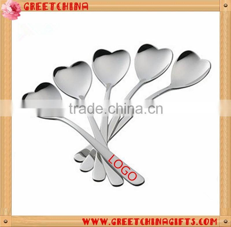 Stainless steel heart shaped coffee spoon