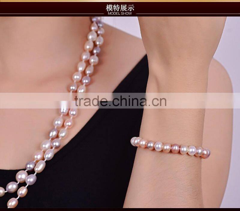 2016 hot selling 8-9mm fashion design Freshwater real Pearl bracelets bangles