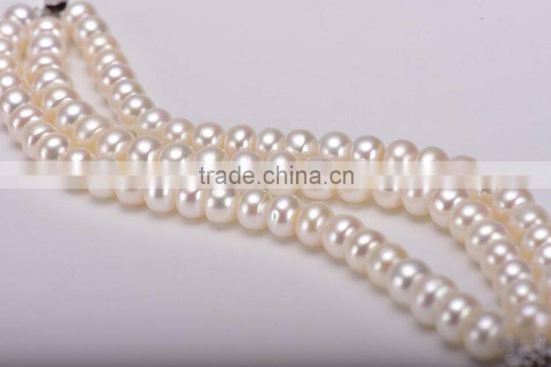 near round fresh water pearl bracelet YSB004 three layer fine jewery