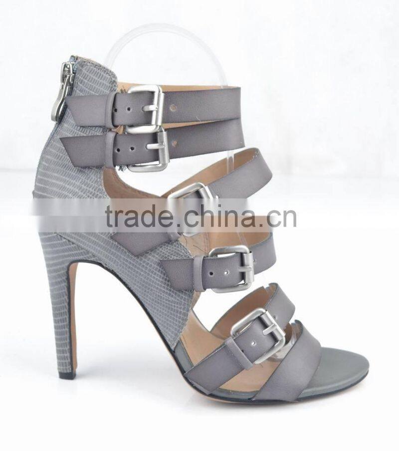 new design fashion genuine leather high heel lady woman sandals shoes for 2014