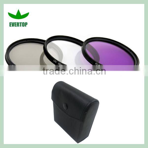 TS-UV CPL FLD,Polaroid Optics 3PCS Filters set, UV FLD CPL Kit for Cannon Ninko,camera 3pcs filter kit bag packing