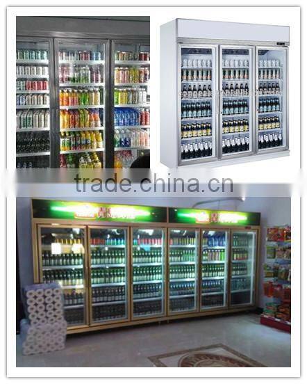 supermarket glass door freezer showcase display