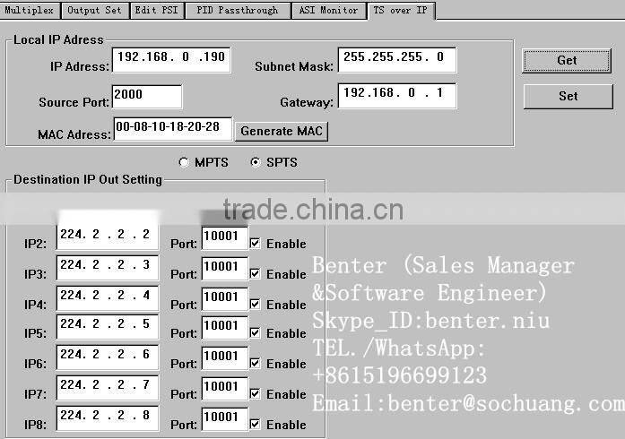 8in1 ASI MPEG-2 H.264 Transcoder(8*ASI in,ASI+IP(1*MPTS/8*SPTS) out)