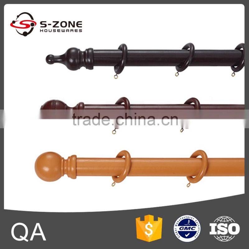 Hot sale bay window wooden curtain pole