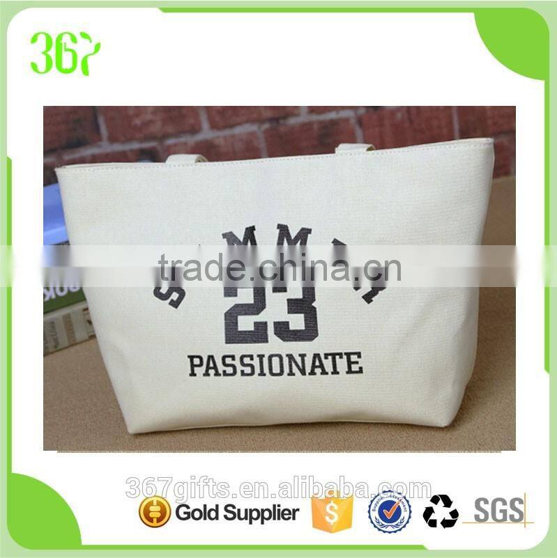 Simple Design Canvas Tote Big Shopping Handbag Women's Bag