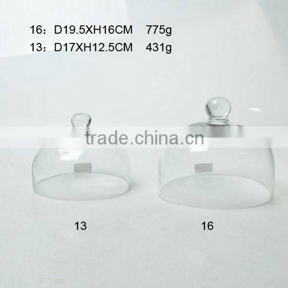 glass / ceramic mini cake stand with glass dome/glass cake dome cover