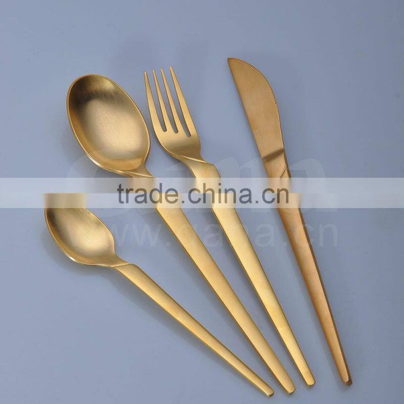 gold plated cutlery, gold cutlery set,flatware set with gold wholesale