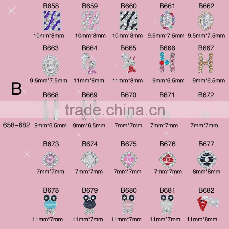 2016 fashion 3D nail art Tips decoration Alloy nail jewelry Glitter Rhinestone