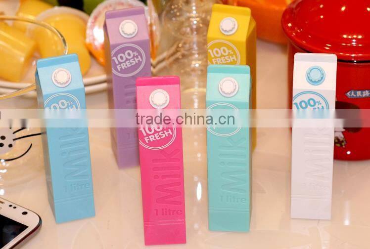milk external power bank 2600 mah mini universal portable mobile charger