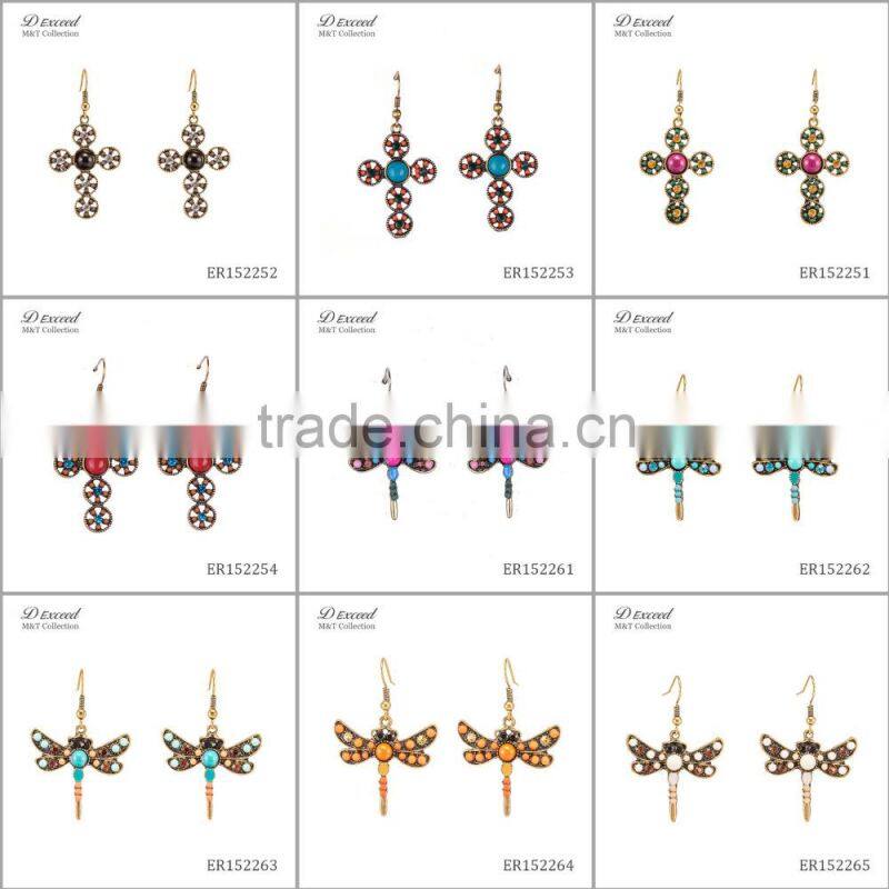Wholesale Jewelry Fashion Designs Ladies/Women's Ethnic Bohemian Beaded Piercing Earrings Dangle Earrings