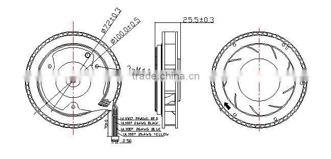 4 inch IEquipment Centrifugal Fan 100x25mm DC 12V / 24V