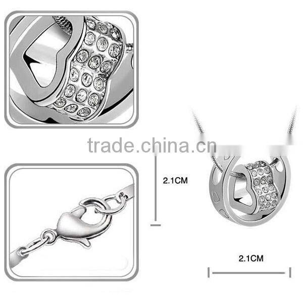 ring heart design small moq crystal pendant necklace