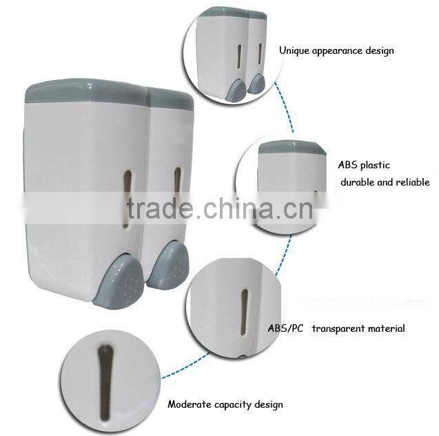 Manual Liquid Soap Dispenser 260ml*2 Wall-Mounted ABS Pump double-Head (DS1515)