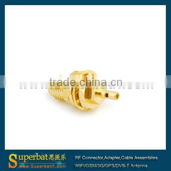 RP-SMA Solder Jack bulkhead edge mount