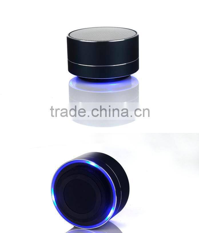newest and high quality A10 metal bluetooth speaker with led light