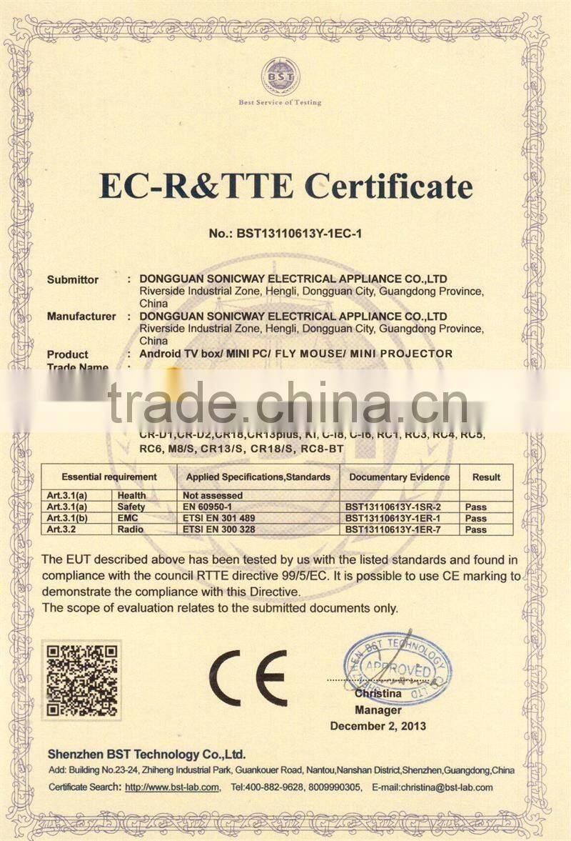 2016 HOT SELLING Amlogic S905 Quad-core 64 bit KODI Andriod TV Box