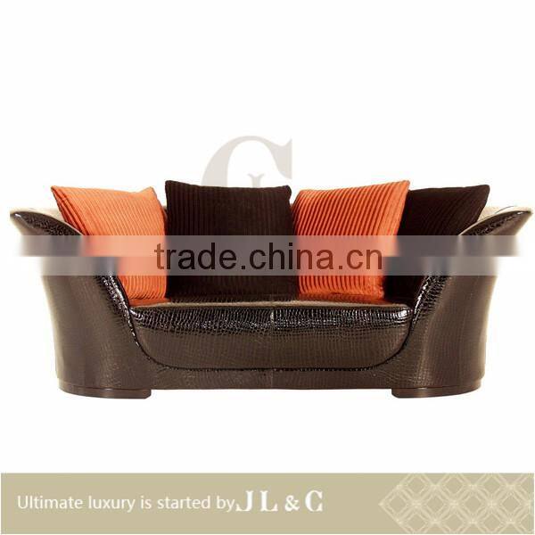 New luxury genuine leather sofa, three-seat Sofa with oxhide leather, JS01-23 from china supplier-JL&C Furniture