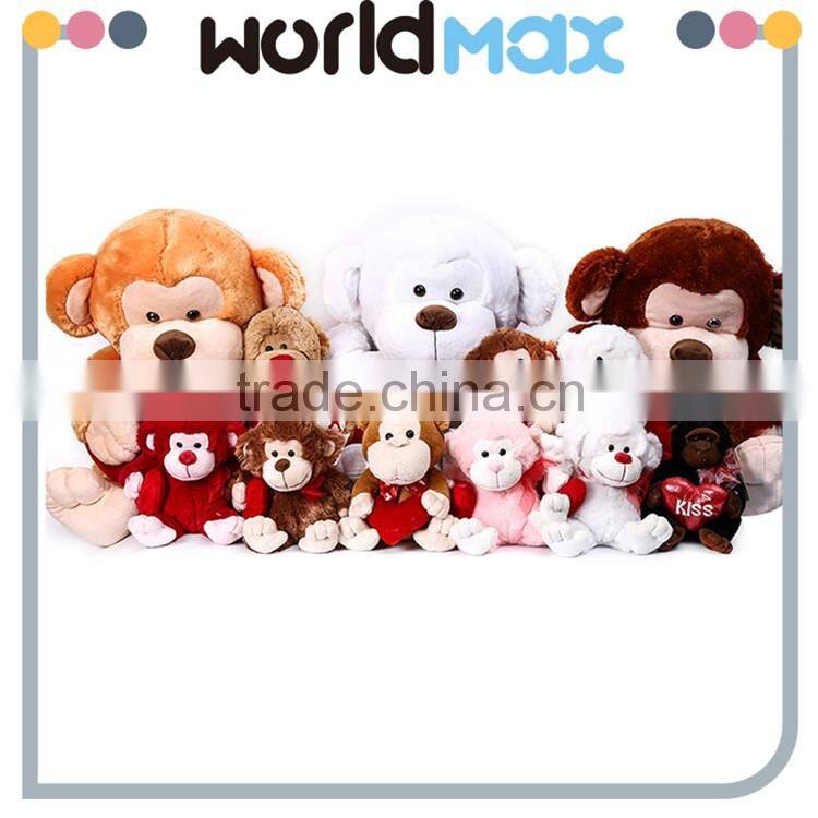 China Made Graceful Heart Monkey Promotional Baby Plush Toy
