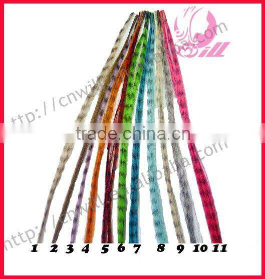fashion grizzly feathers fake feather hair extensions animal print hair extensions wholesale
