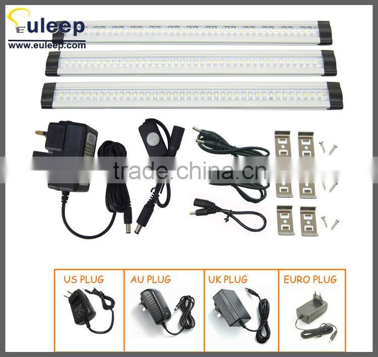 300mm,4w,DC 12V Aluminum LED Cabinet Light With Motion Sensor Switch Use for Kitchen,LED driver with SAA approved