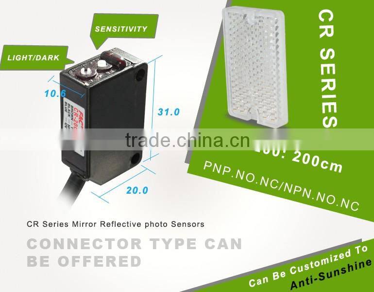 CR-200/15D Micro photoelectric sensor with reflector ,Mirror reflection type,Active Components,Waterproof and oilproof