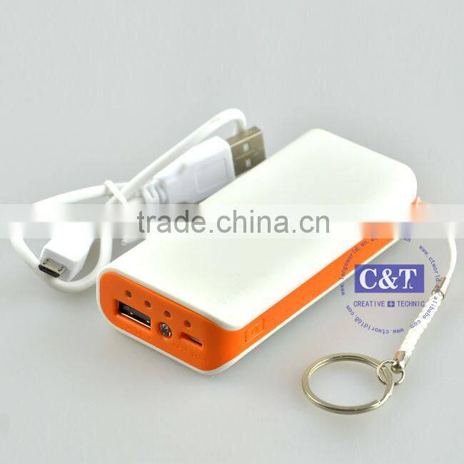 C&T 2013 new Portable 2600mAh high brightness led lamps mobile power bank