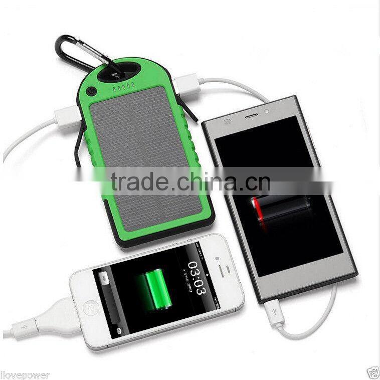 5000mah waterproof outdoor use power bank solar