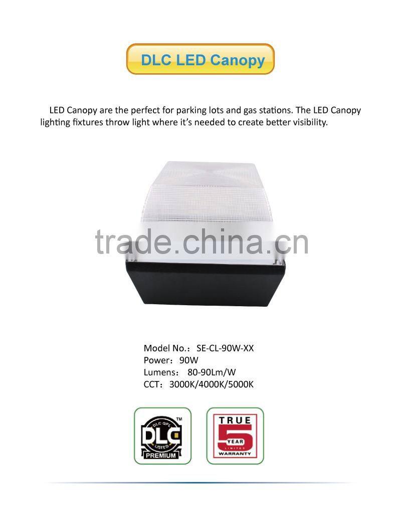 2016 5 years warranty led canopy light 90w Retrofit Gas Station LED Canopy Light