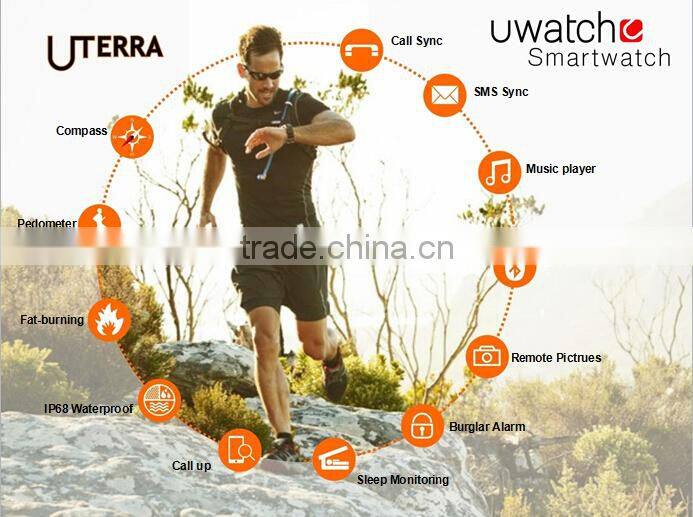 2015 new IP68 Waterproof/Dustproof/Shockproof U Watch U TERRAWatches Bluetooth Smartwatch