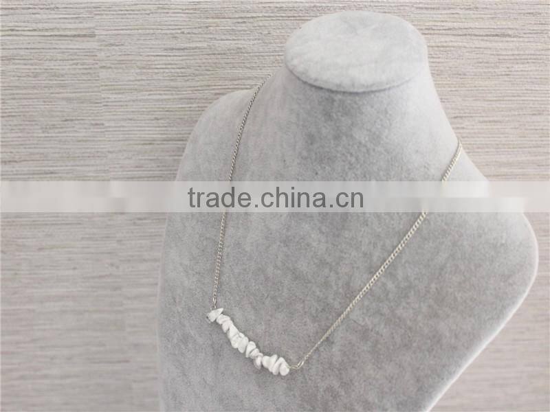 2016 Cheap factory price Fashion jewelry white gold plated jewelry, stone beads necklace jewelry