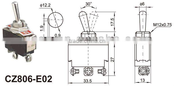 15A 12V momentary toggle switch,toggle switch pcb,illuminated reset switch