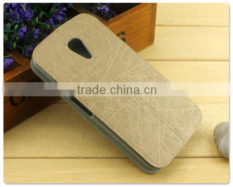 Super Quality PU Leather case cover Rain Strand sucker Flip Stand Case Cover for MOTO G3