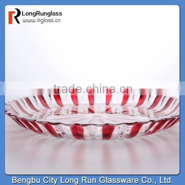 LongRun high quality clear colored glass fruit plate wholesale