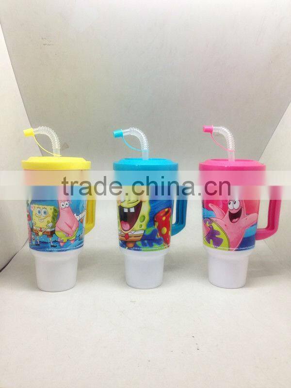drinking reusable plastic acrylic straw cup with lid