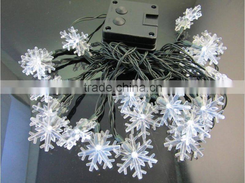 2016 new 20 LED Solar Power Snowflake Garden String Lights Lamp For Christmas